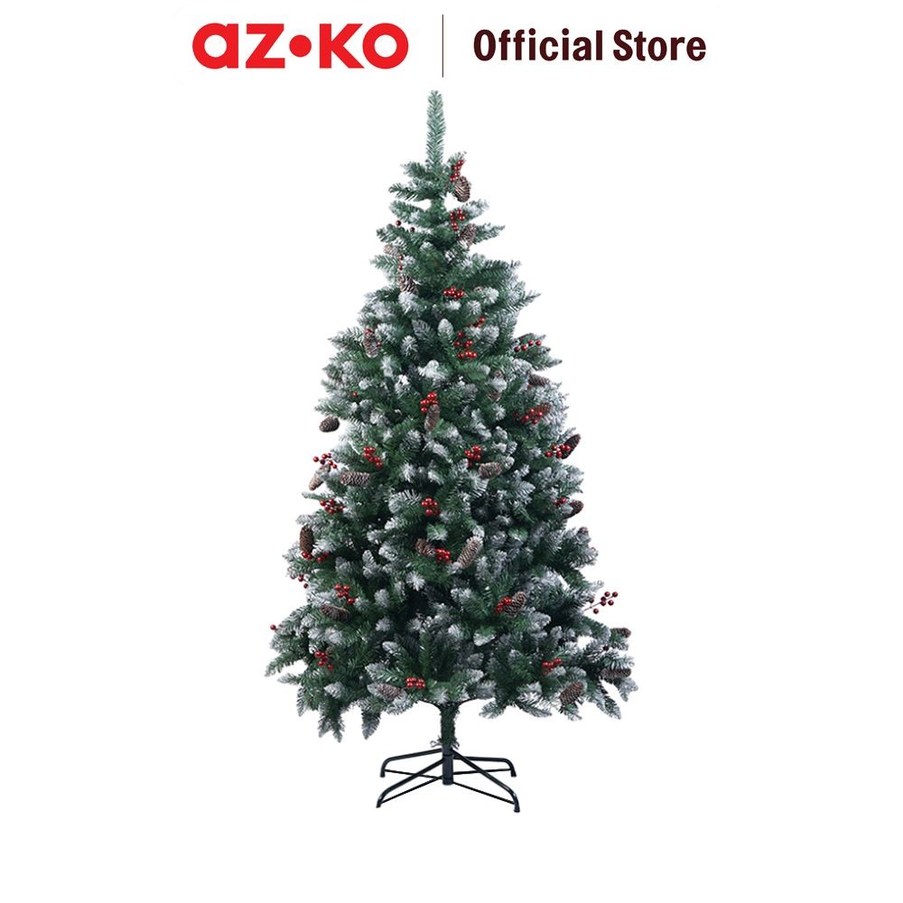 AZKO Noelle 180 cm Pohon Natal Christmas Cone Red Berry - Hijau Tua Hiasan Natal Pernak Pernik Natal