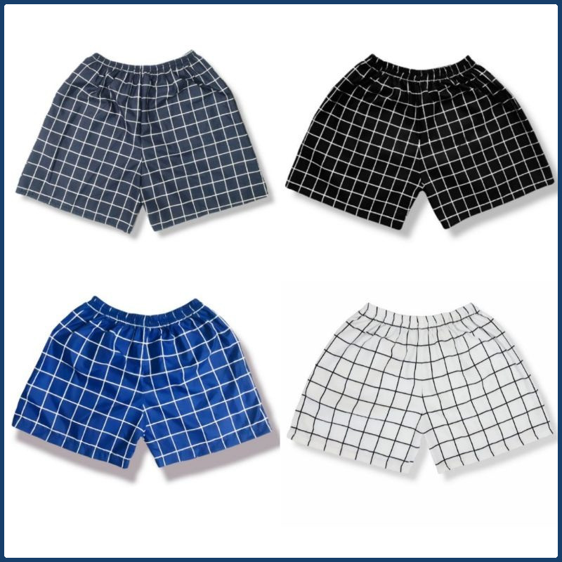 (DISKON) Celana Boxer Tartan Pria Wanita Ada Kantong Samping Ukuran Dewasa dan Anak-anak / Celana Ko