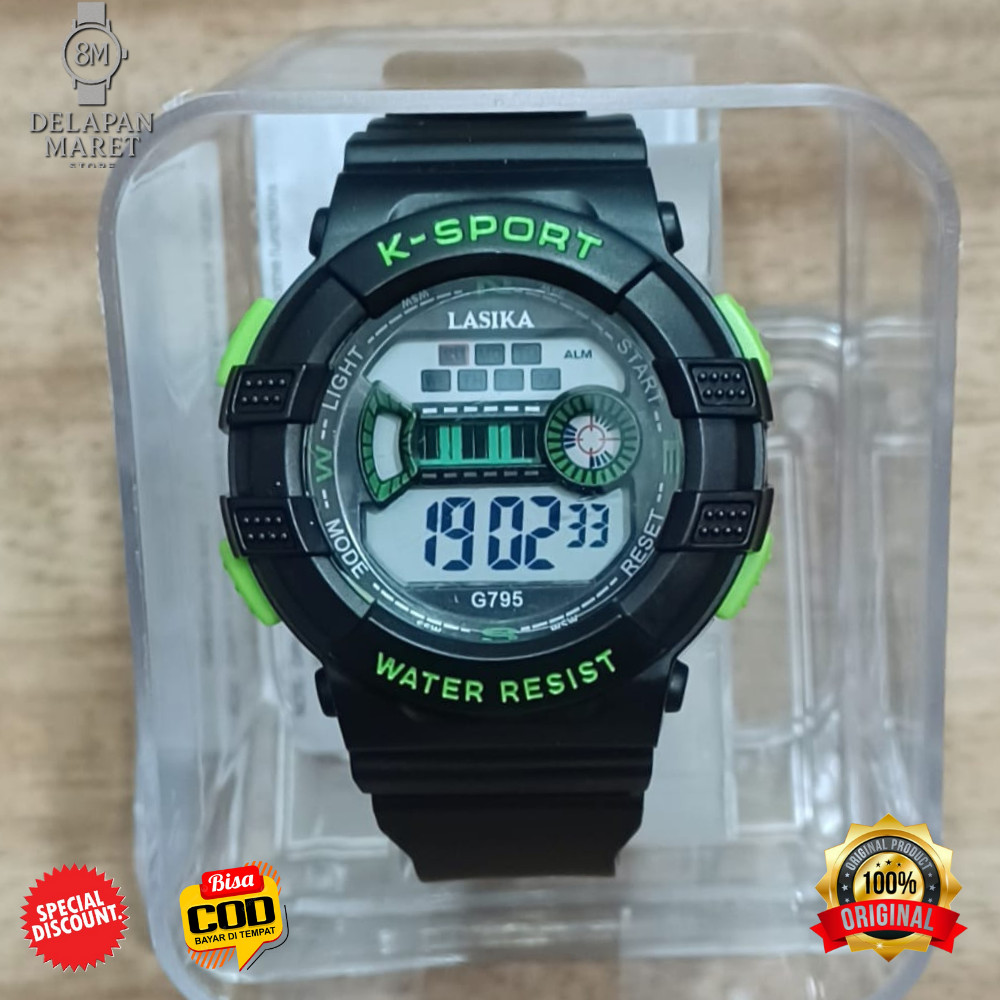 DELMART Jam Tangan Anak Digital Sport LASIKA DM33795 K-Sport – Water Resist LED Watch Pria Wanita An