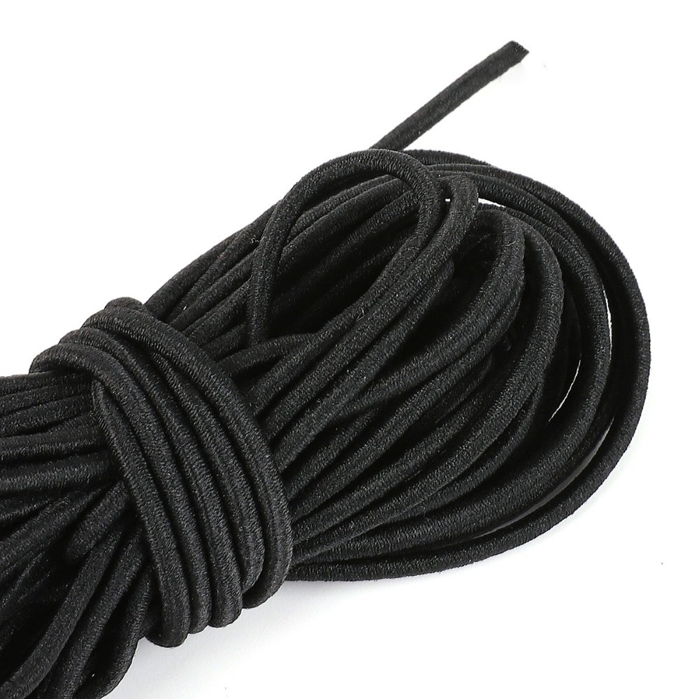 2M Black Strong Elastic Rope Cord Bungee Shock Cord Stret String for Y Outdoor Project Tents Kayak B