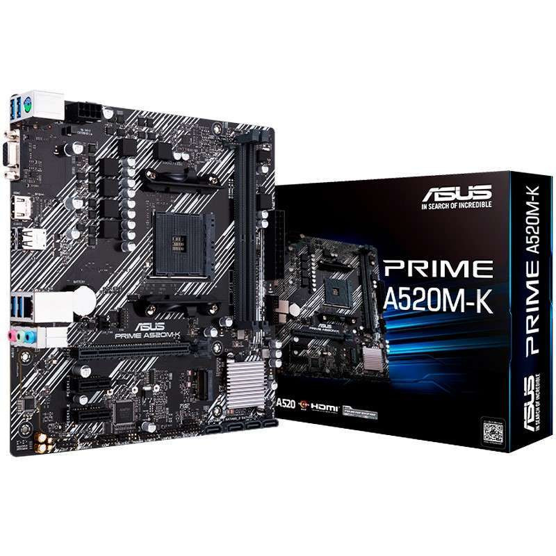 ASUS PRIME A520M-K AMD AM4 A520 DDR4 Motherboard - CG