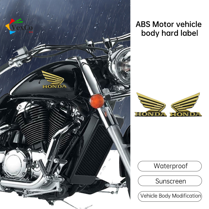 VEXCORE COD Logo Emblem Sayap Honda Vario 150 Wing 3D Sepasang Kanan Dan Kiri 2 PCS Gold Silver Colo