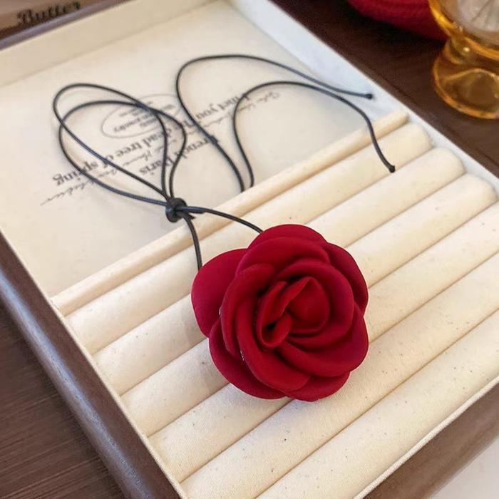 Kalung Choker Bunga Hitam Mawar Fashion Korea Kalung Style Korea Kalung Wanita Bunga Hitam Kalung Wa