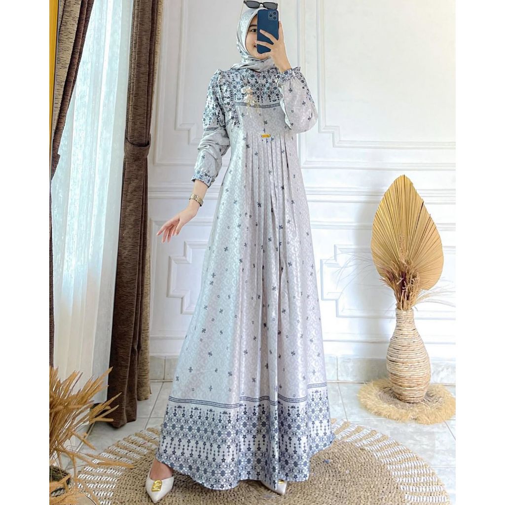 {BISA COD} KHALISA DRESS NON HIJAB SILK PREMIUM GAMIS KEKINIAN Gamis Terbaru Gamis Lebaran 2026 Gami
