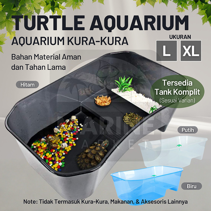 Tank Turtle Kandang Size L XL Bak Ember Rumah Vivarium Aquarium Kura Reptile Tempat Basking Torto Ku