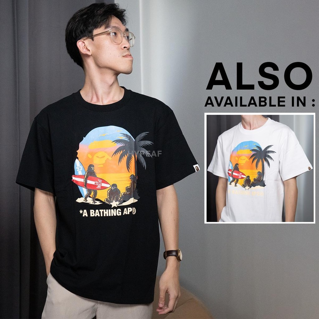 BAPE Sunset Beach Ape Head Tshirt Tee Authentic / Baju Kaos BAPE Original