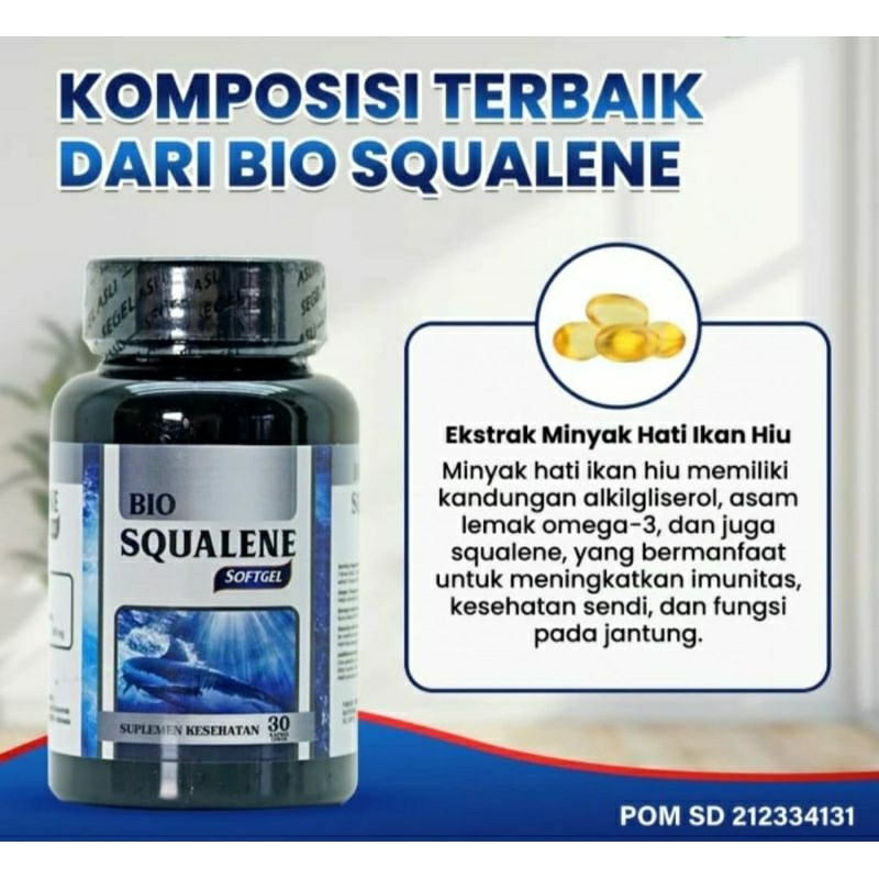 BIO SQUALENE 30 SOFTGEL ORIGINAL OFFICIAL STORE PROMIL IMUNITAS OTAK KOLESTEROL JANTUNG TUMOR GINJAL