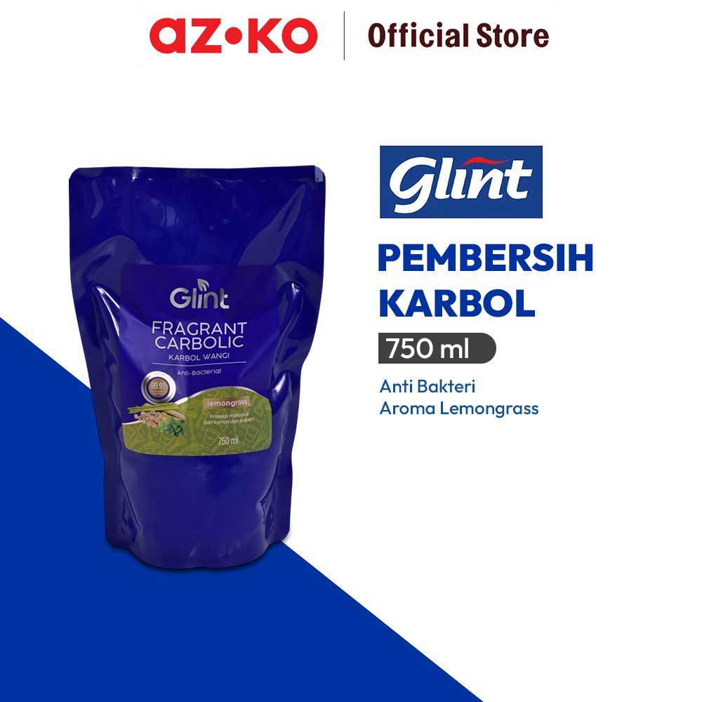 AZKO Glint 750 ml Karbol Wangi Serai Pouch Antibacterial Floor Cleaner Disinfektan Pewangi Lantai Pe