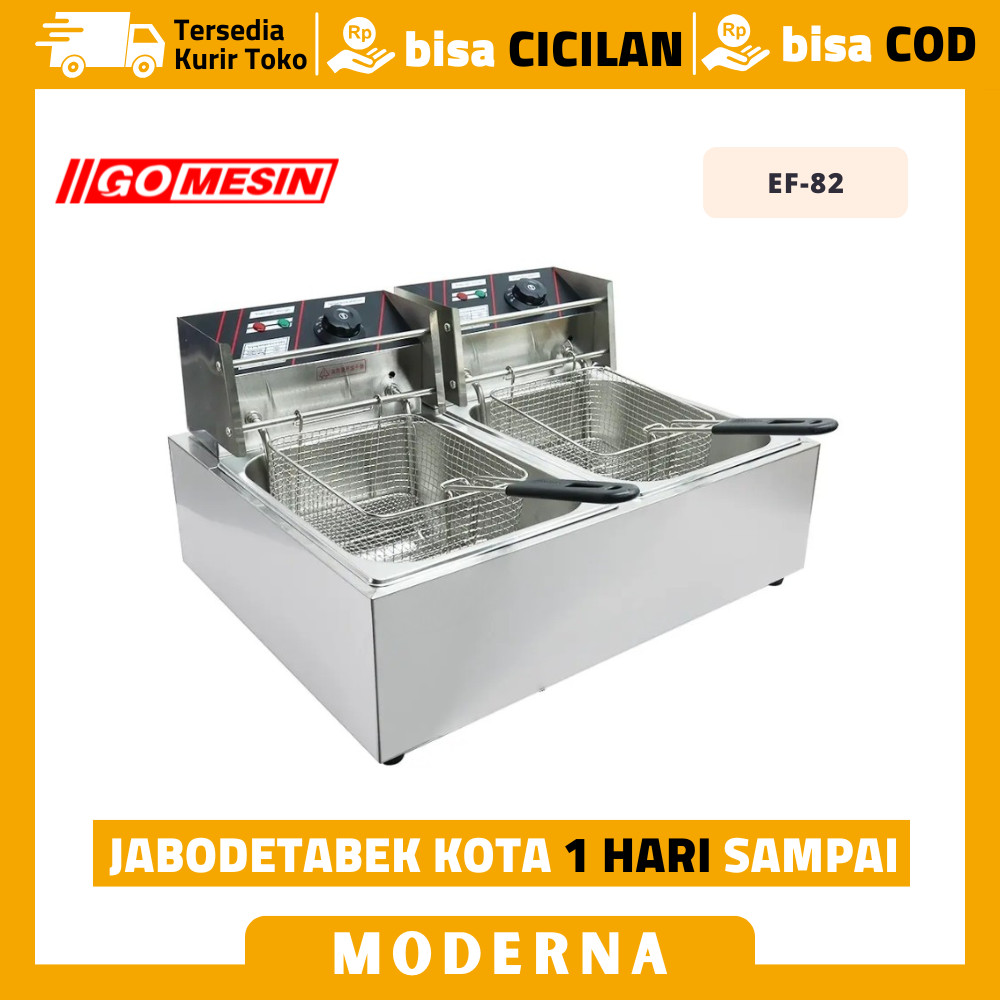 Deep Fryer Listrik Gomesin EF-82 Electric Deep Fryer 2 Tank Garansi Resmi