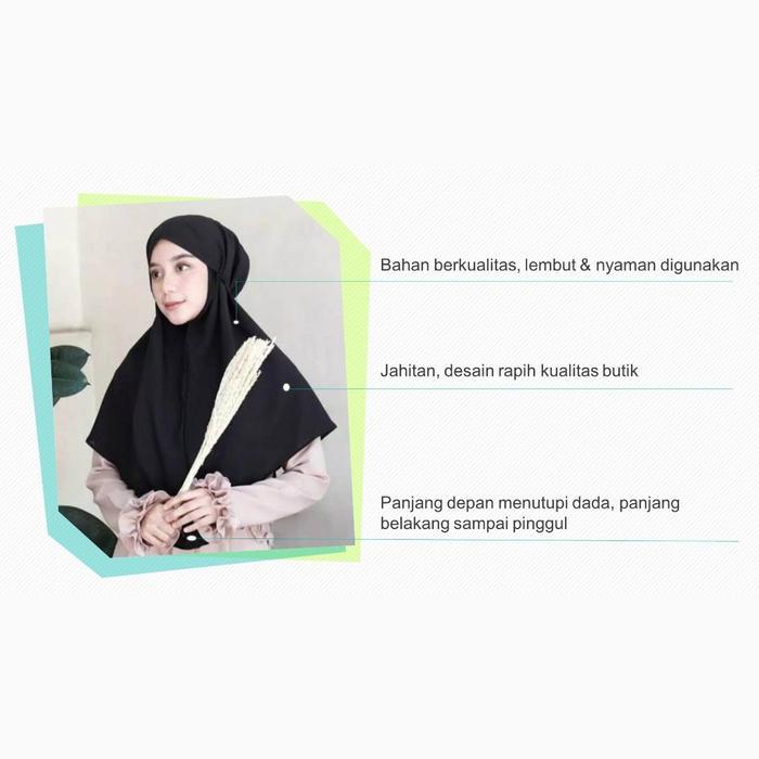 HIJAB INSTAN BERGO MARYAM JUMBO TALI - Putih, 75 x 115