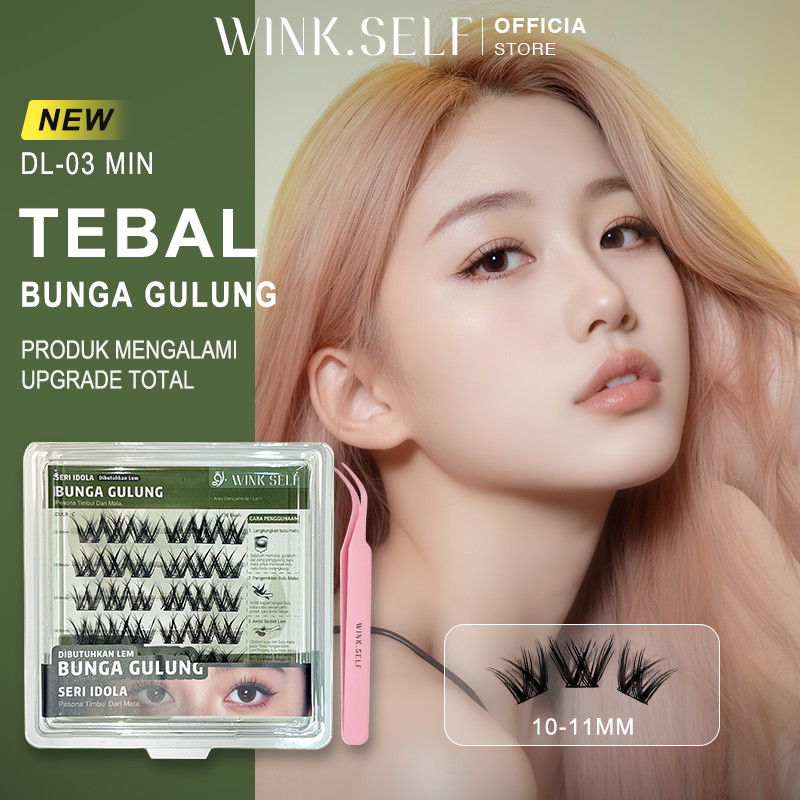 WINK SELF DL-03 MIN Bulu Mata Palsu Bulu Mata Extension Eyelash Paket Lem Bulu Mata Natural 10-11mm