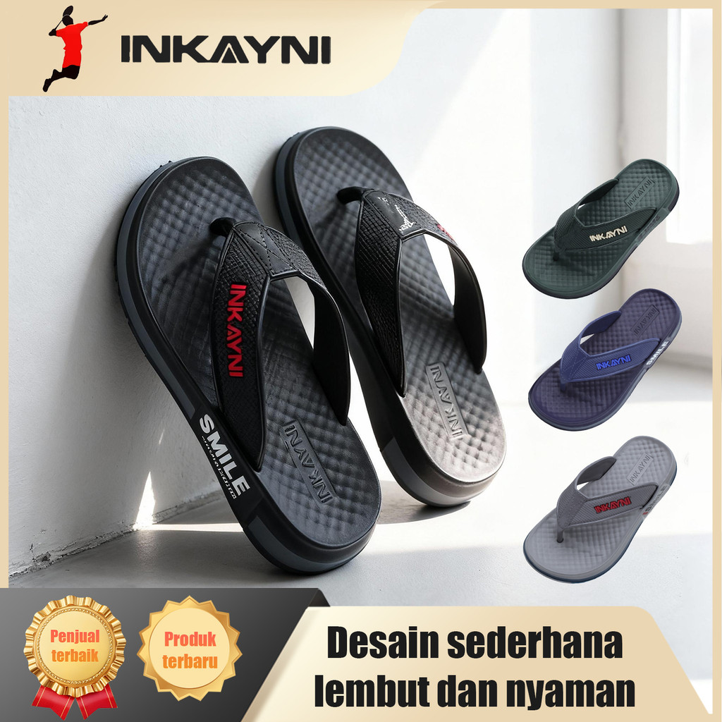 Inkayni Sandal Jepit Pria Anti Slip Dan Anti Licin Sepatu Sandal Pria Slop Karet Empuk Sandal Pria S
