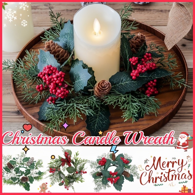 Karangan Bunga Lilin Natal Cincin Hias Berbentuk Lilin Natal Tempat Lilin Natal Bunga Karangan Bunga