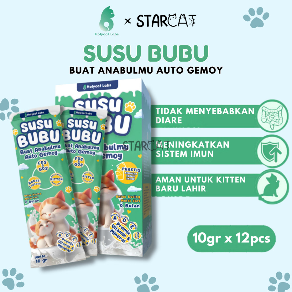 SC 1 Box Holycatlabs SUSU BUBU isi 12 Bayi Anak Kucing Dewasa Kitten Baru Lahir 0 6 Bulan Gemuk
