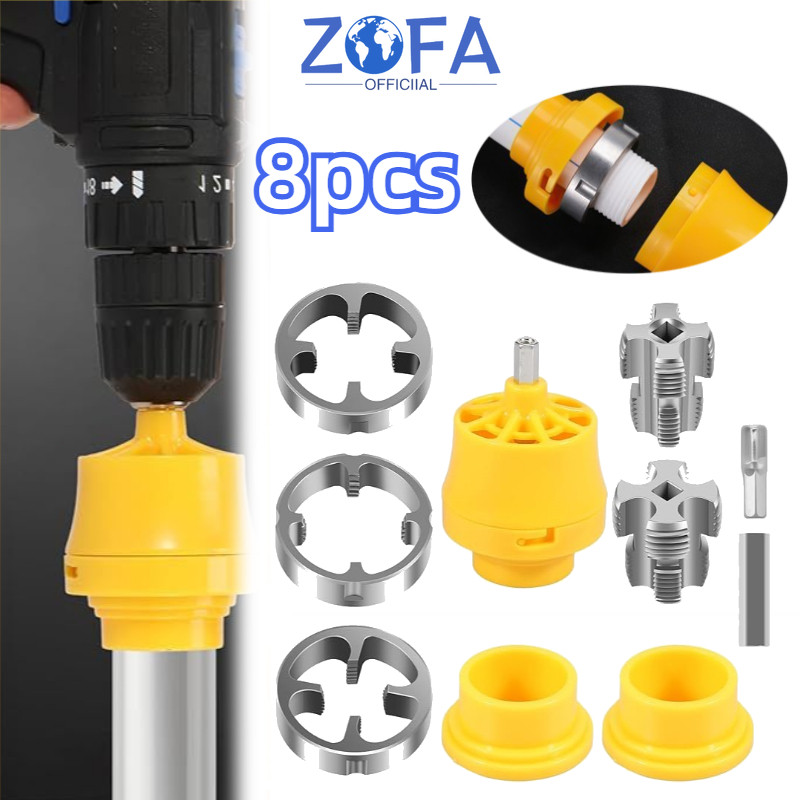 8pcs Alat Pembuat Senai Ulir Pipa / Cetakan Ulir Pipa PVC 1/2" 3/4" 1" Senai Drat Ulir Cocok Untuk L