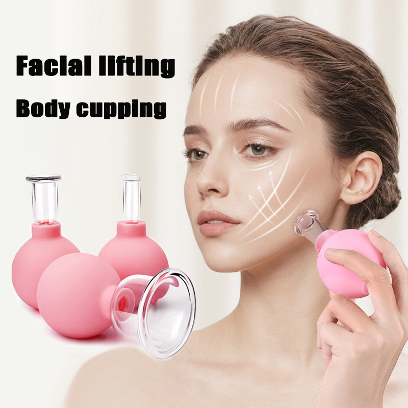Rubber Face Massager Vacuum Cupping Face Skin Lifting Facial Cups Anti Cellulite Cup Anti-Wrinkle Cu