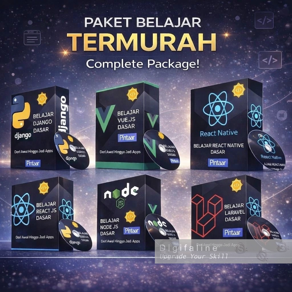 Digifaline Paket Lengkap Belajar Pemograman React Js, Django Python, Vue JS, Laravel, & React Native