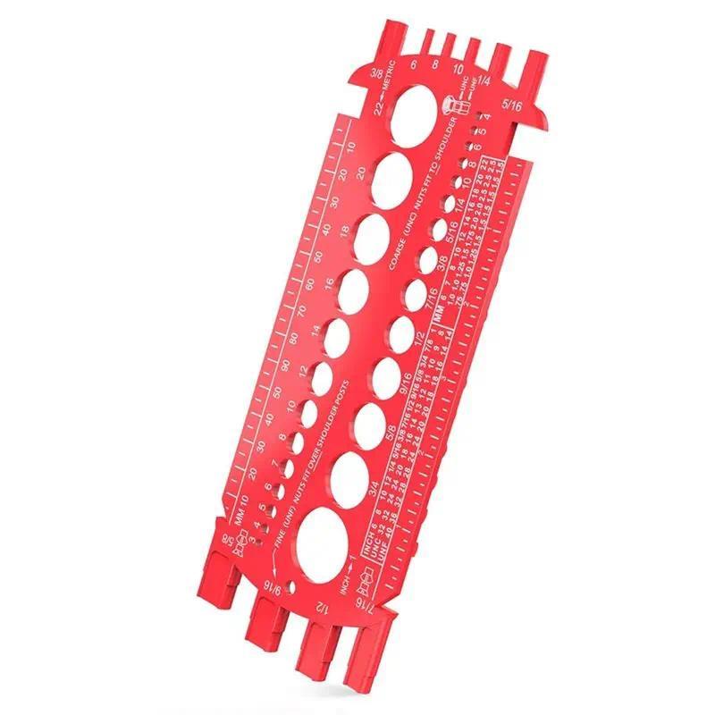 A53Q-Bolt Gauge (Metric And SAE),Bolt Sizer For Quickly Sizing Nuts And Bolts, Plastic Bolt Measurin