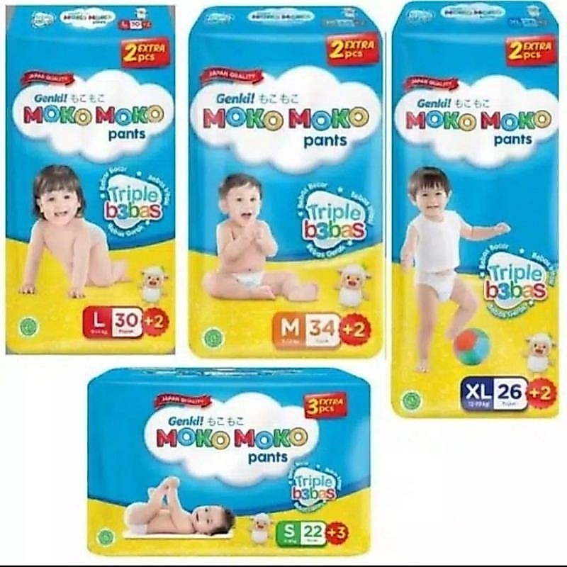 GENKI MOKOMOKO MokoMoko Pants Diapers S22 M34 L28  XL26