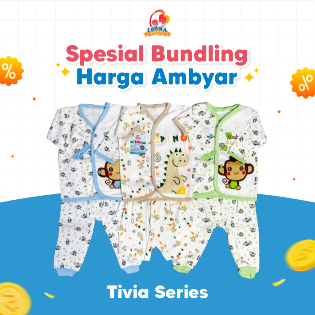 SALE Tivia Setelan Baju Kancing & Celana Panjang - Tiffany Celana Bayi Panjang & Pendek