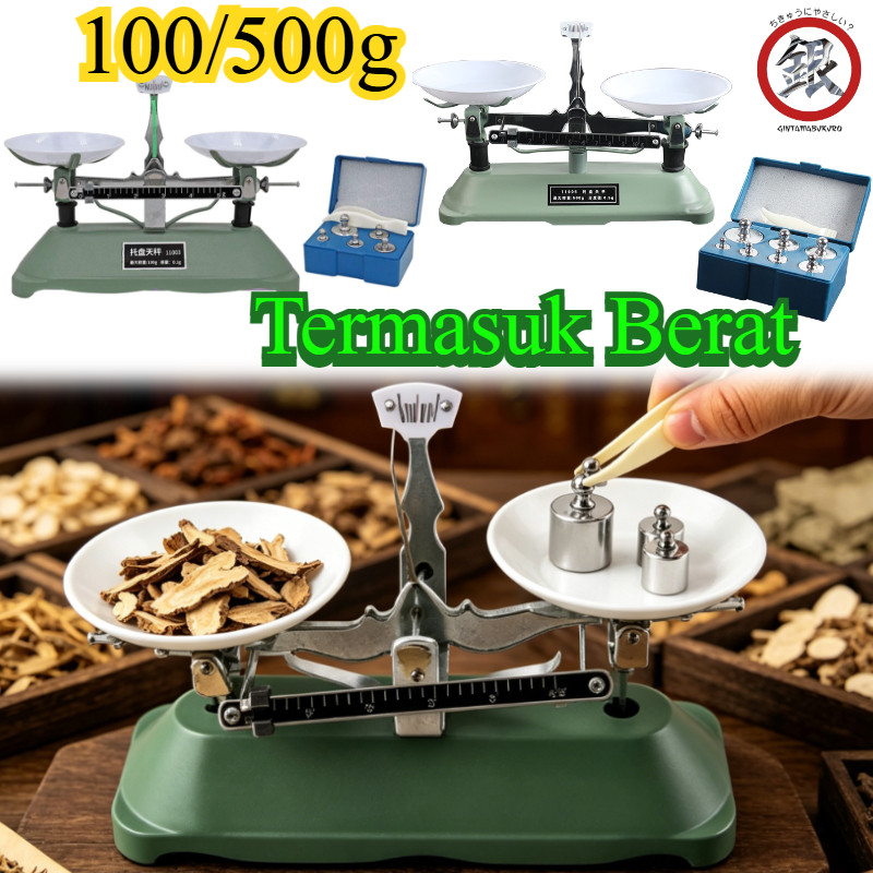 (Termasuk Berat)100/500g Timbangan Neraca Obat / Neraca Timbangan Obat / Timbangan Obat Miligram Bal