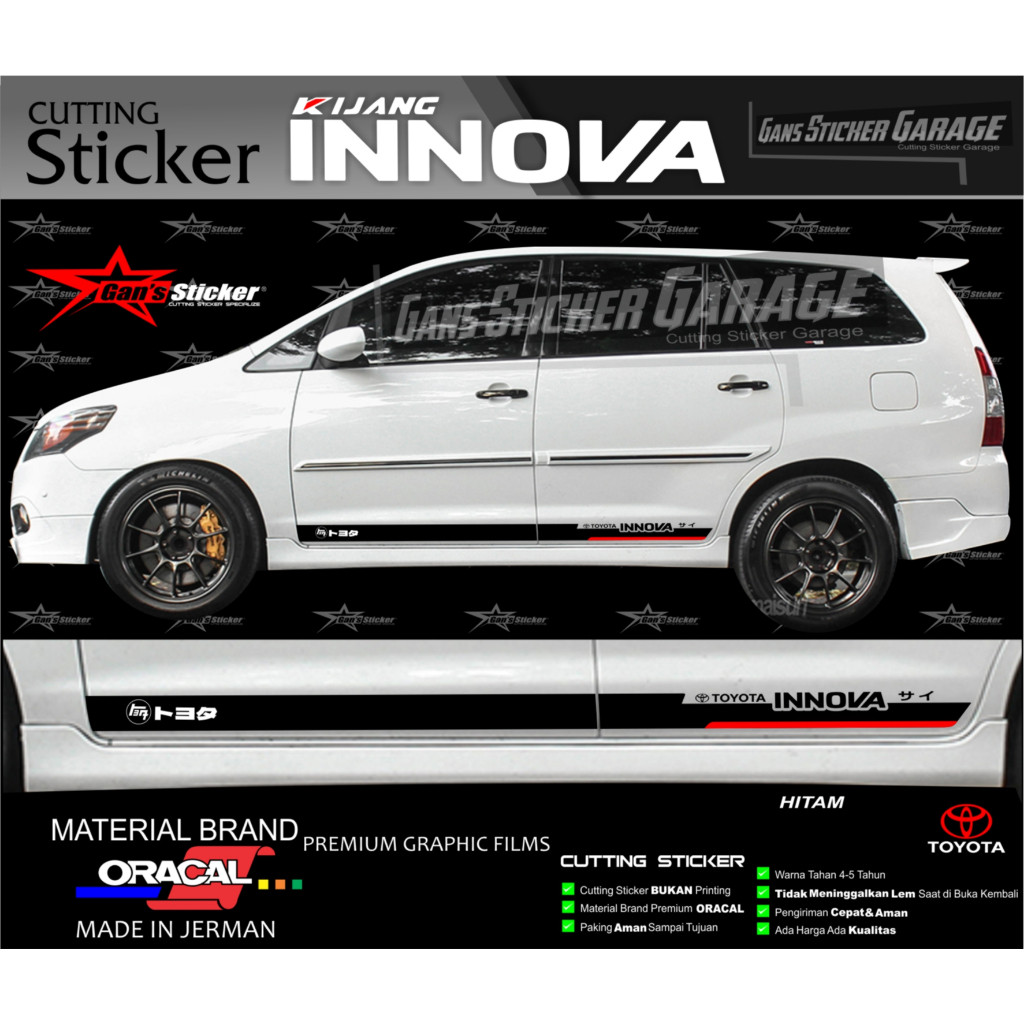 STREET.CARS Sticker Toyota Kijang Innova AN40 Aksesoris Kijang Innova