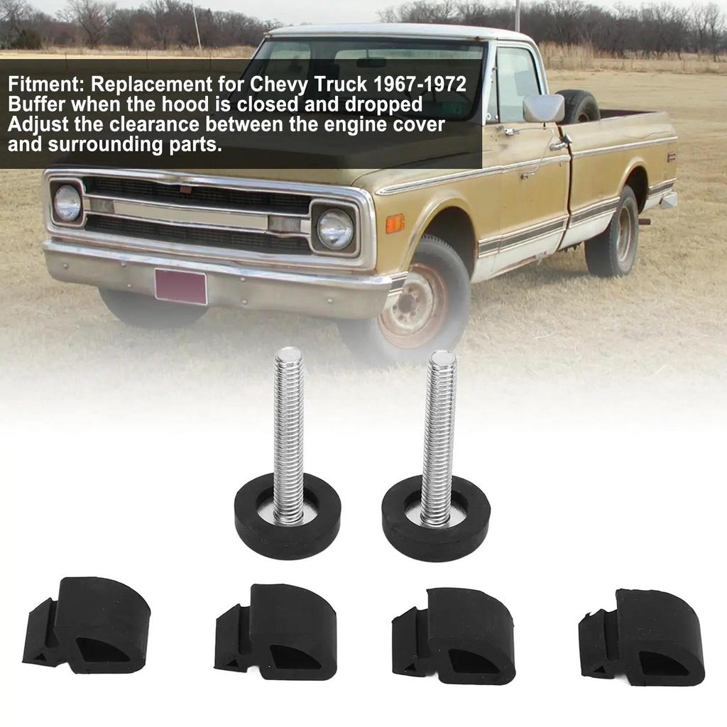 For Chevyyy Truck 1967‑1972 Hood Bumper Stopper Stop Cushion Rubber Buffer Replacement
