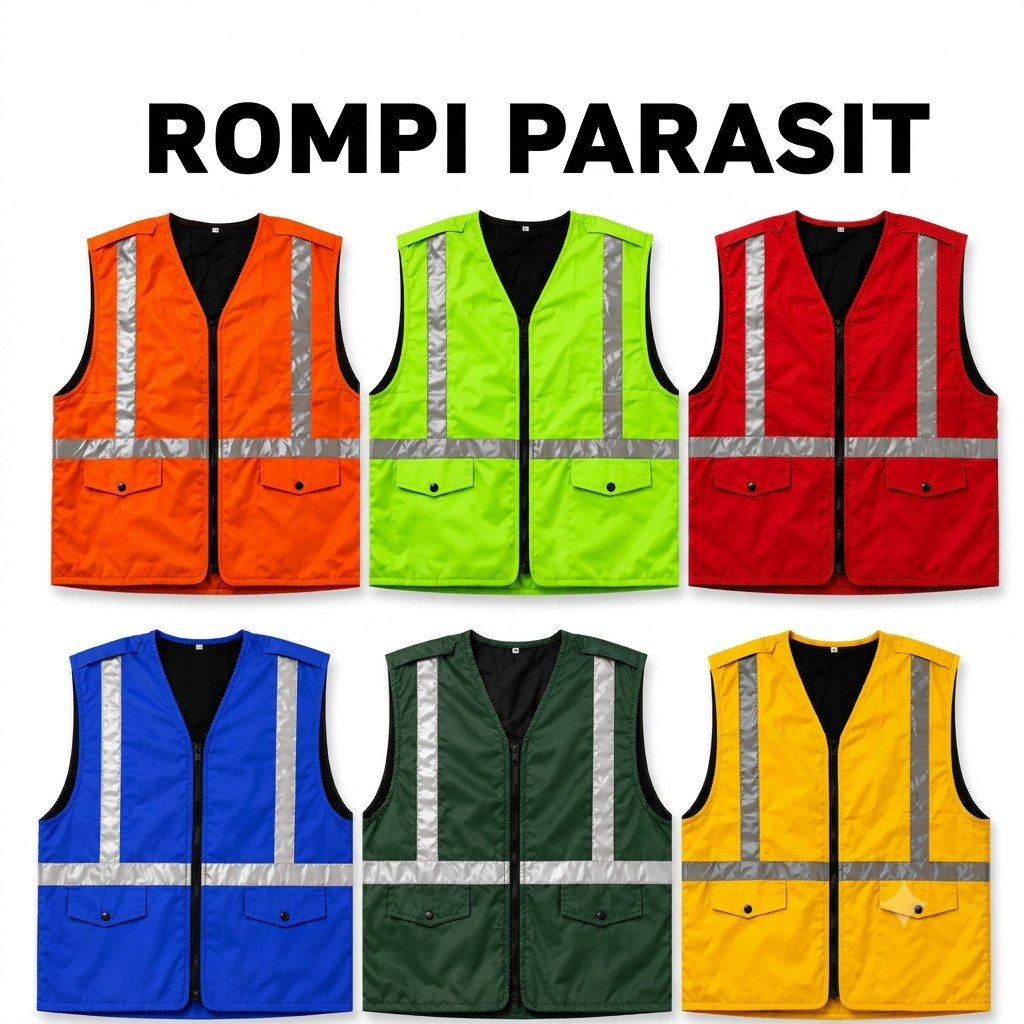 Rompi Parasit / Parasut - Rompi Safety - Rompi Proyek - Rompi Ojek - Rompi Parkir- Rompi Serbaguna -
