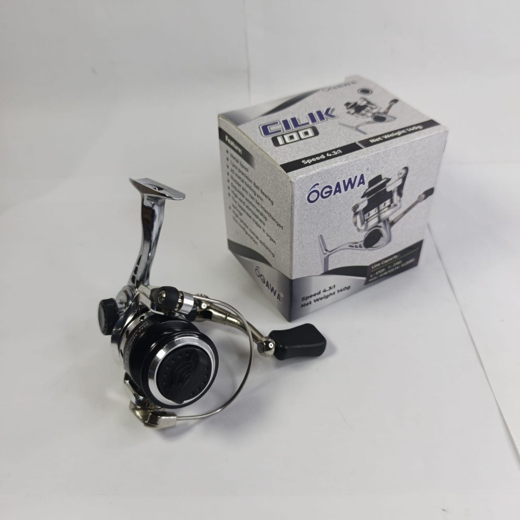 Reel Pancing Udang Tegek Spinning Ogawa Cilik Mini 100 Tegek Micro Fishing Bodi Metal Gear Ratio 4.3