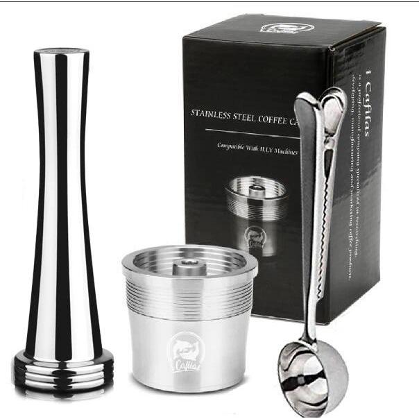 ICafilas STAINLESS STEEL Metal  Compatible for illy coffee Machine Maker Refillable Reusable Capsule