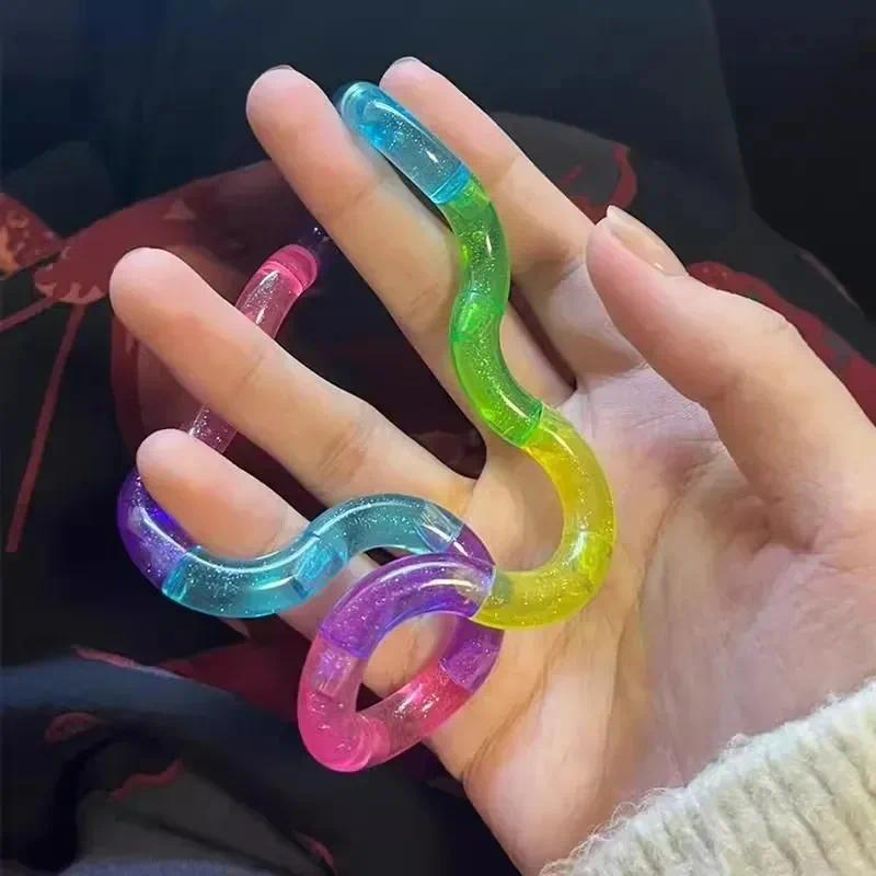 Juguete Deformable de Cuerda - Cuerda Arcoíris Antiestrés para Aliviar la Ansiedad,  Sensorial Portá