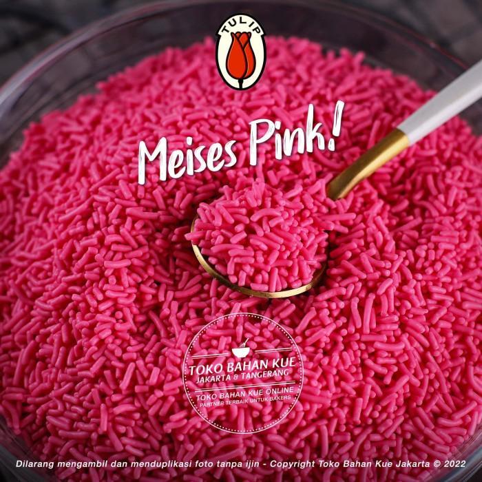 Tulip Meises Chocorice Pink 100gr Cokelat Topping Meses Ceres Mesis Warna Merah Muda