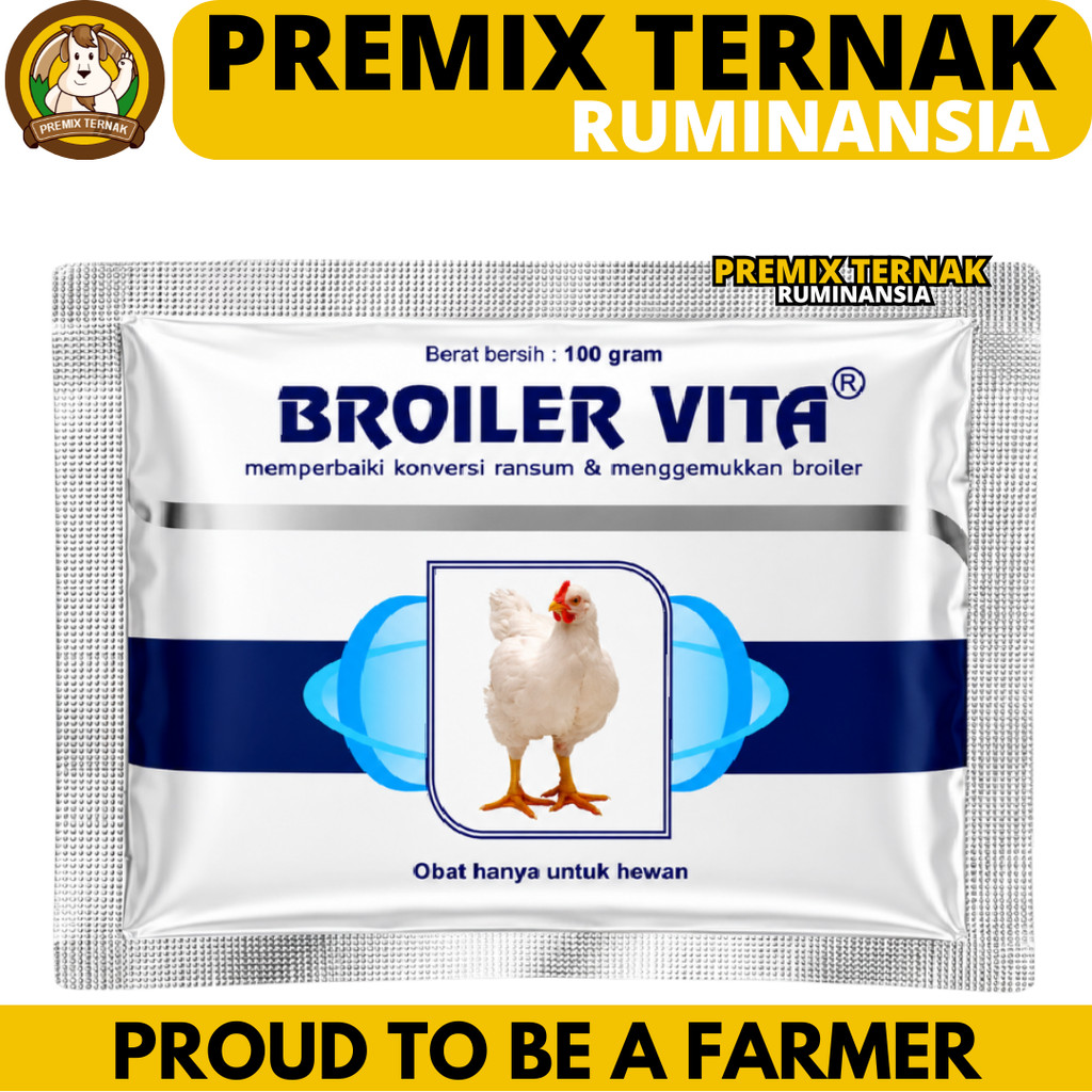 Vitamin Ayam BROILER VITA 100 GRAM MEDION - Vitamin Ayam Broiler Pedaging - Vitamin Penggemuk & Pert
