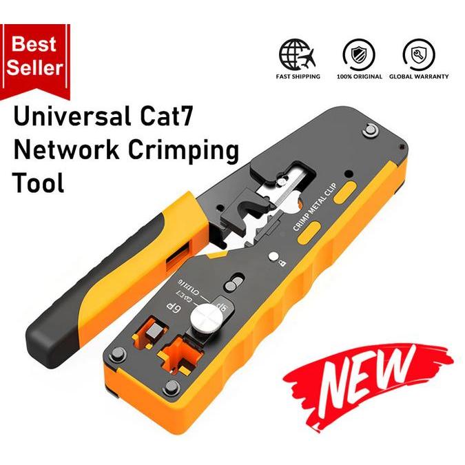 Tang Crimping RJ45 RJ12 RJ11 Multifungsi Alat Crimping LAN CAT5 CAT5e CAT6 CAT6A CAT7 Pemotong dan P