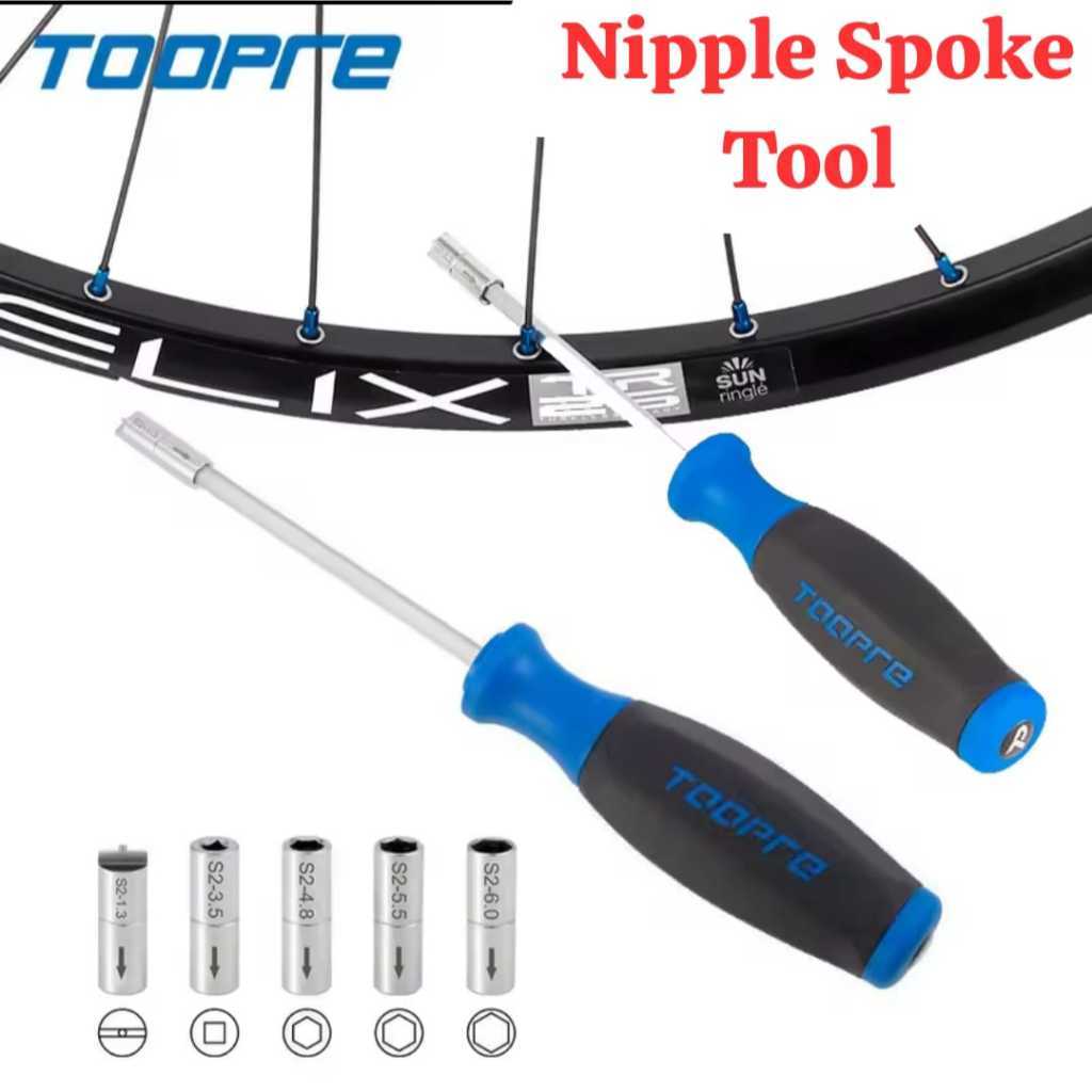 Foto Toopre Tool Kunci Obeng Internal Nipple Spoke Ruji Jari Jari Sepeda Wrench Spannner 5 Socket Joints Rim Adjustment Installation and Removal Tool