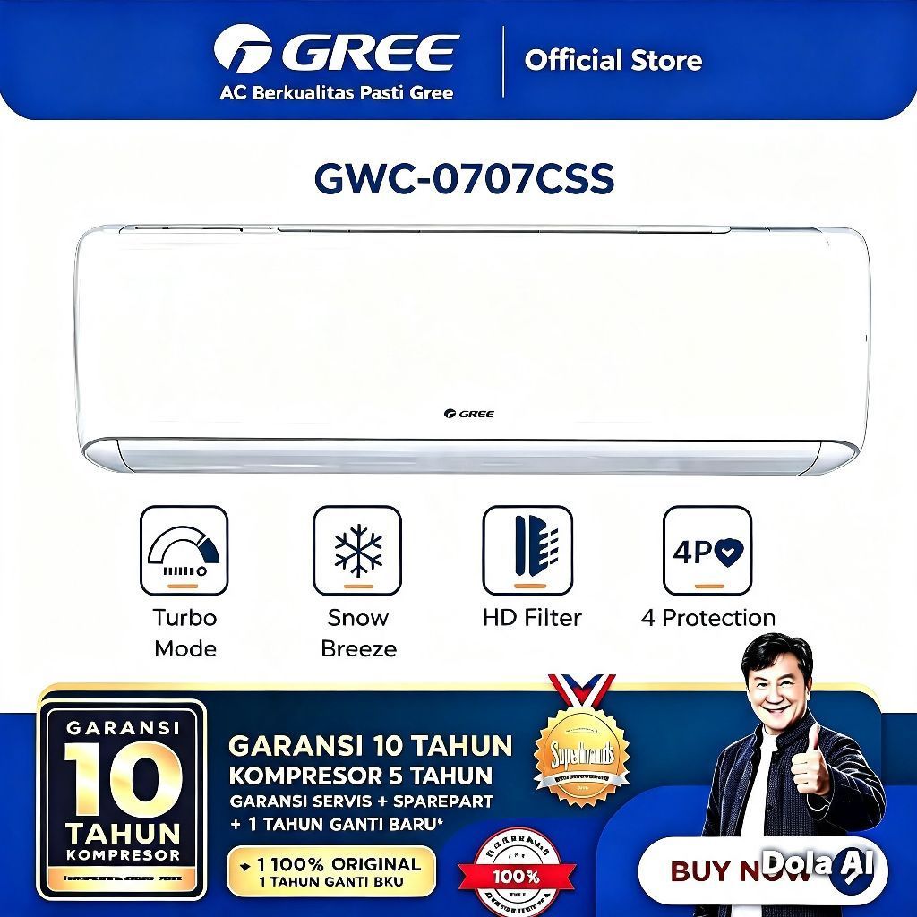 AC GREE INVERTER COMBO SPLIT S - 2 IN 1 SERIES GWC-0707CSS