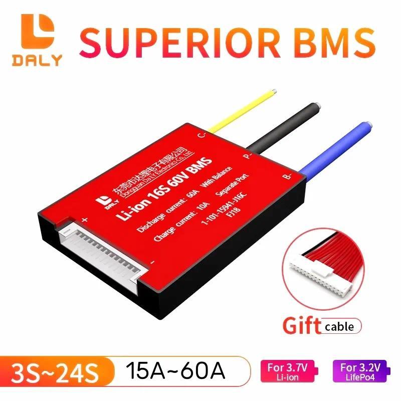 Daly Lithium LiFePO4 BMS 3S~24S Split Port 12V 24V 36V 48V 60V 72V 15A 20A 30A 40A 50A 60A Separate 