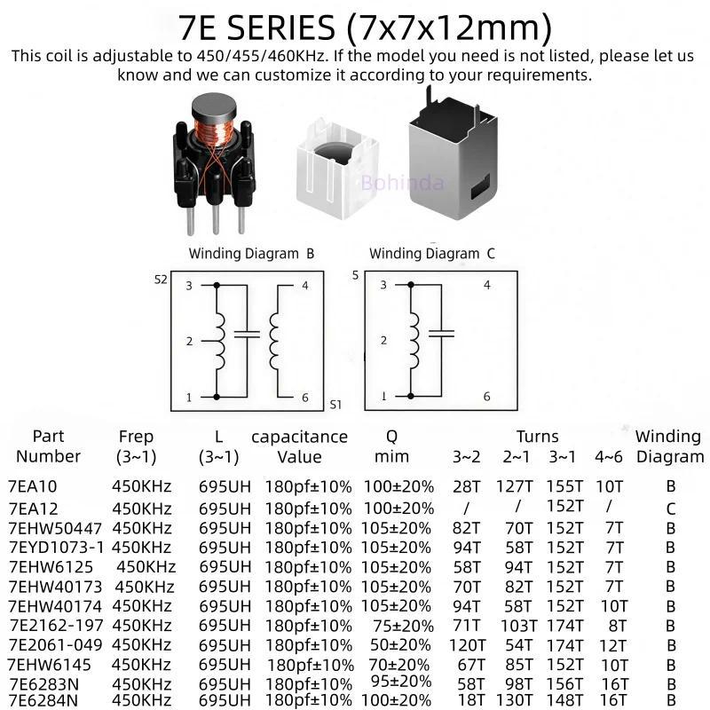 Radio 450/455KHz Frequency Identification Coil IFT IF Adjustable Transformer