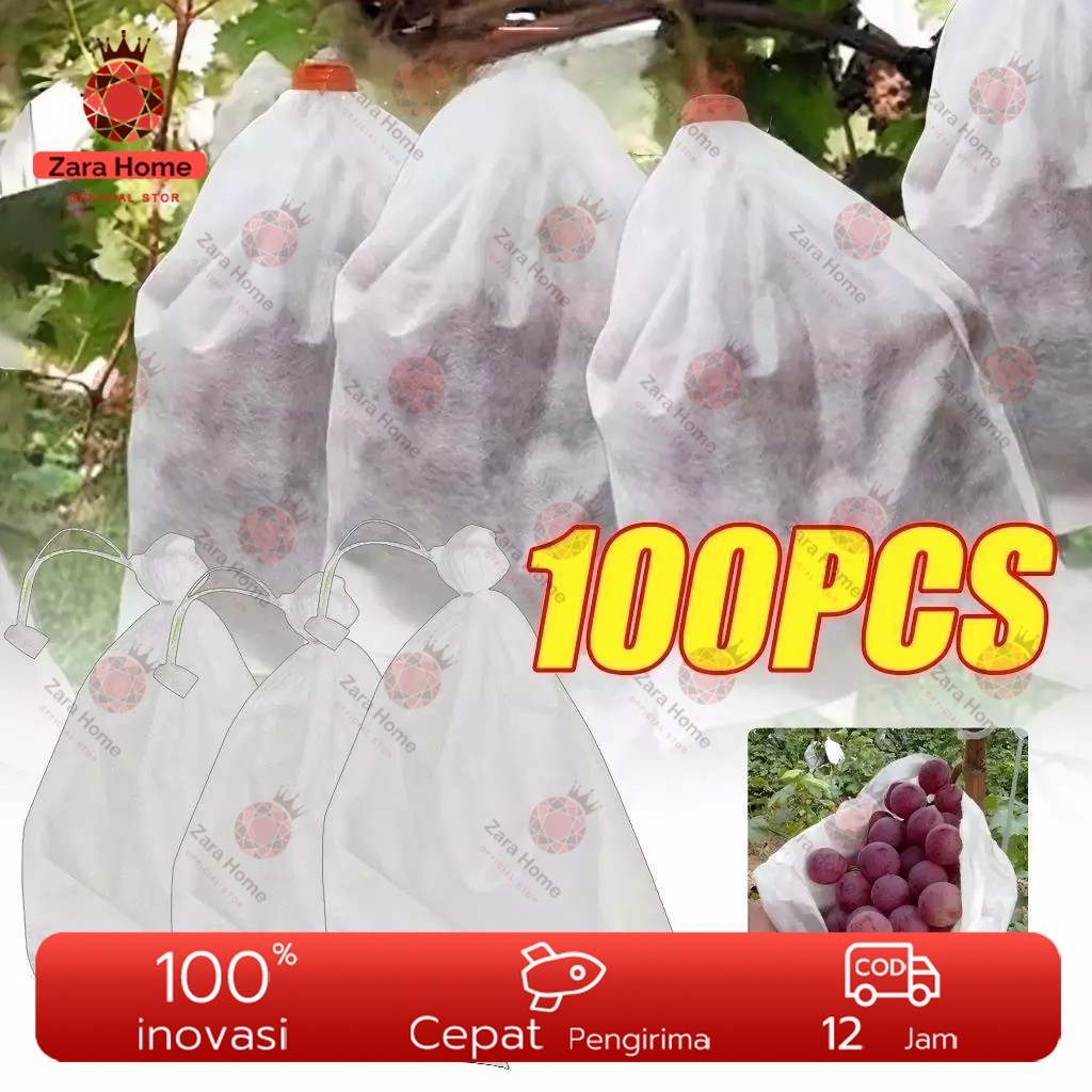 100PCS Fruit Cover/Pembungkus Buah/Fruit Cover Anti Serangga/Fruit cover net jaring transparan pembu