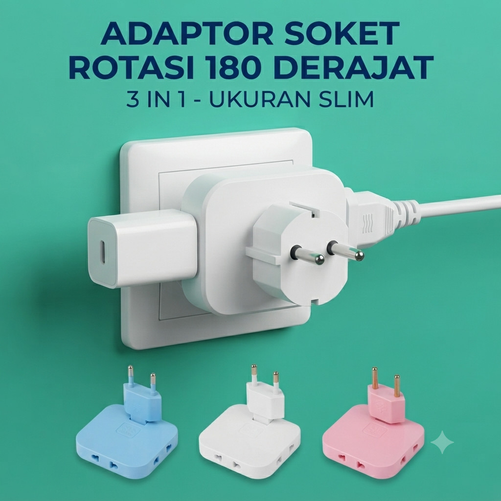 MMP Power Socket 3in1 Colokan Listrik Universal Adaptor USB Port