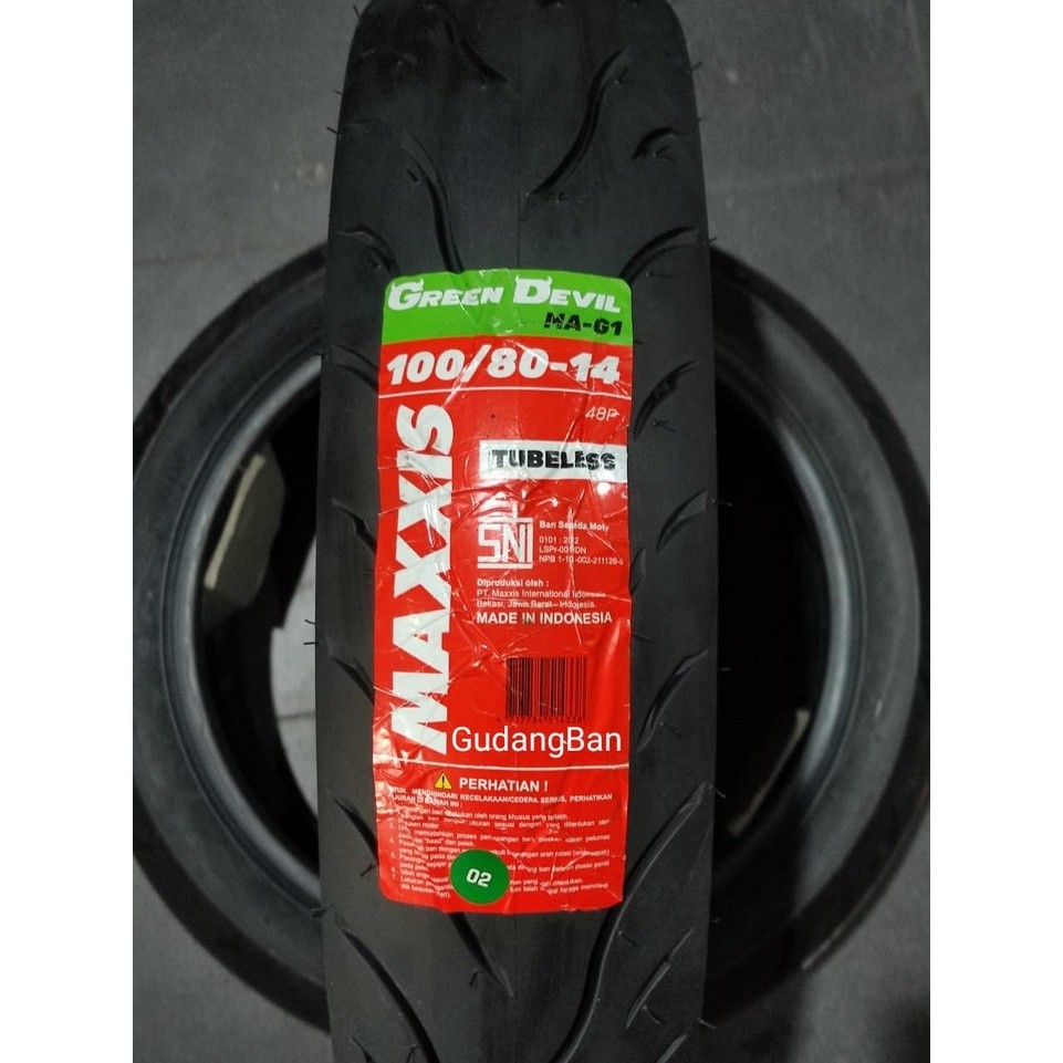 SEPASANG / SATUAN BAN MOTOR MATIC MAXXIS GREEN DEVIL SEPASANG RING 14 TUBELESS VARIO BEAT MIO