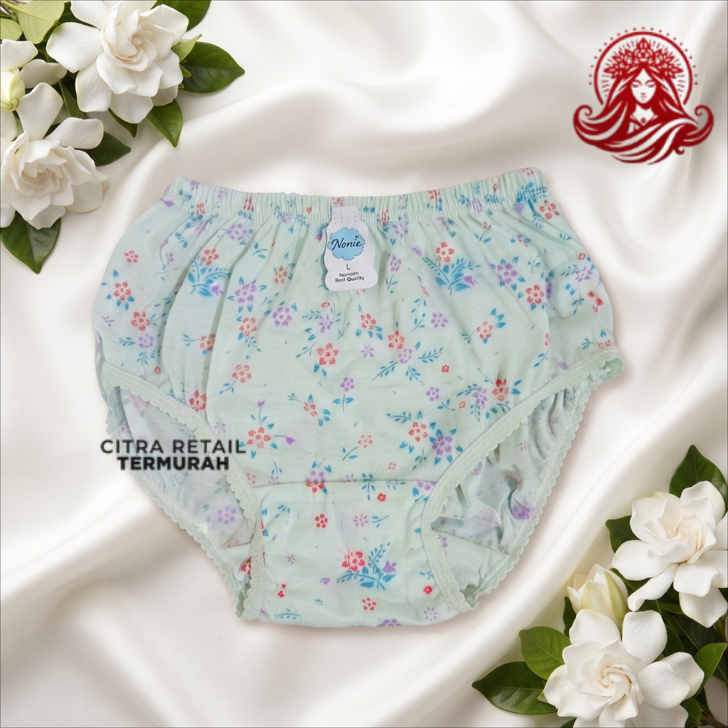 CD Celana Dalam Wanita Cewek Dewasa Remaja  Sablon Bordir Size L-4L Bunga Jumbo - Art NONIE