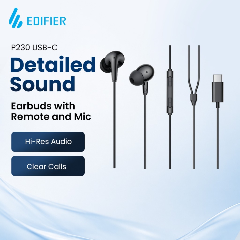 EDIFIER P230 USB-C Wired Earbuds with Remote & Mic