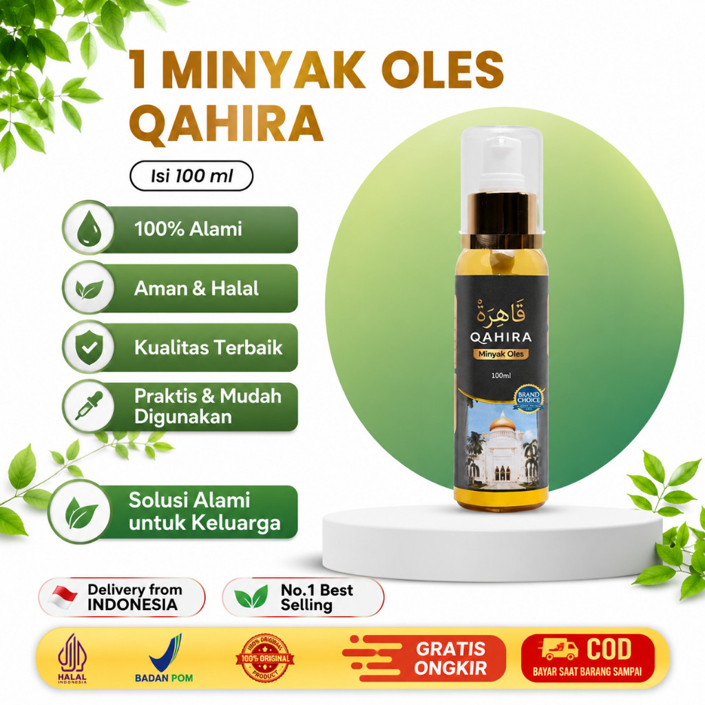 Minyak Oles Qahira 100ml Minyak Qahira Asli 100% Original Minyak Gosok Qahira Minyak Oles Penyembuh 