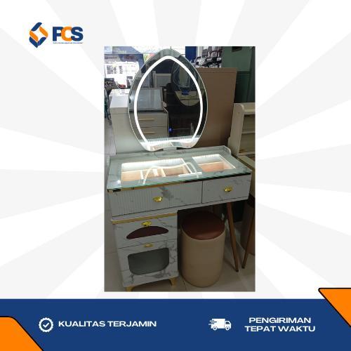 Meja Rias DT 217 Marble / Meja Rias & Kursi / Meja Rias dengan Lampu LED / Meja Rias Minimalis