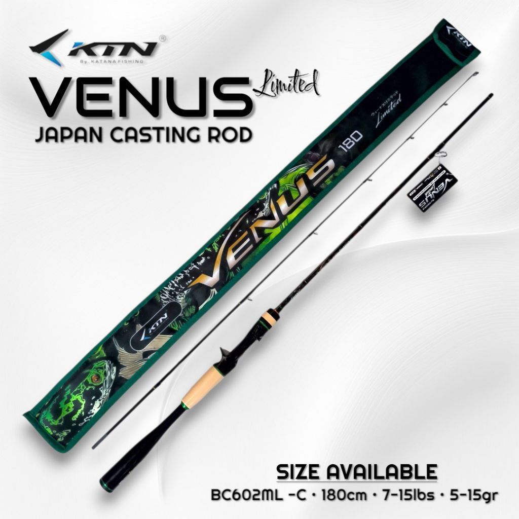 Joran Pancing Carbon KATANA VENUS 180 BC - Carbon Solid, Handle Monoque, Japan Casting Rod