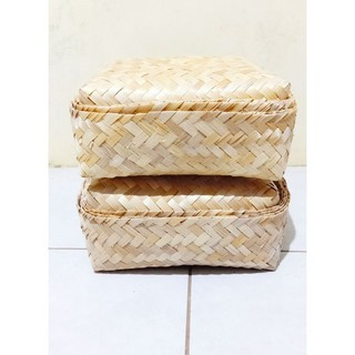 Besek Bambu 22X22 Besek Nasi Bakul Bambu Besek Walet Besek Souenir Untuk Hampers dan Parsel