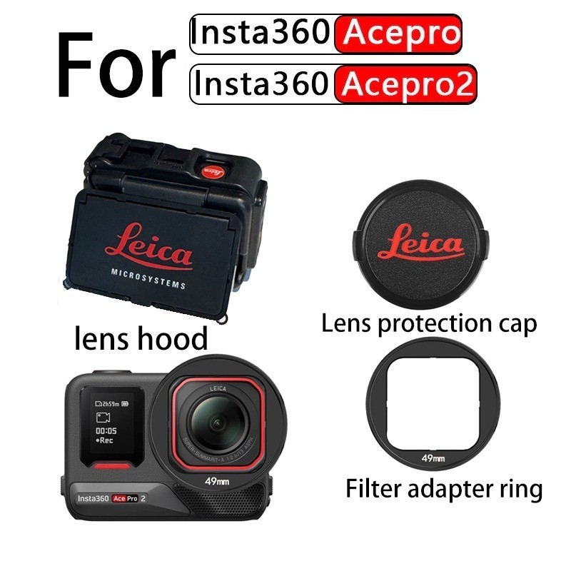 Penutup Lensa Insta360 New Ace Pro 2, Adaptor Filter 49mm, Kit Penjelajah Ace Pro 2, Pelindung Cahay