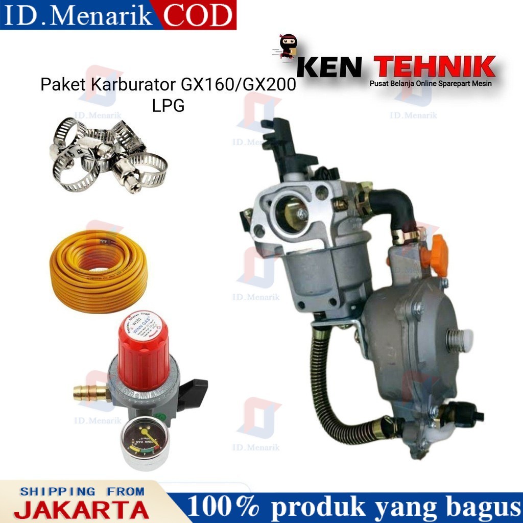 Paket Karburator Mesin Bensin GX160 LPG Converter Kit