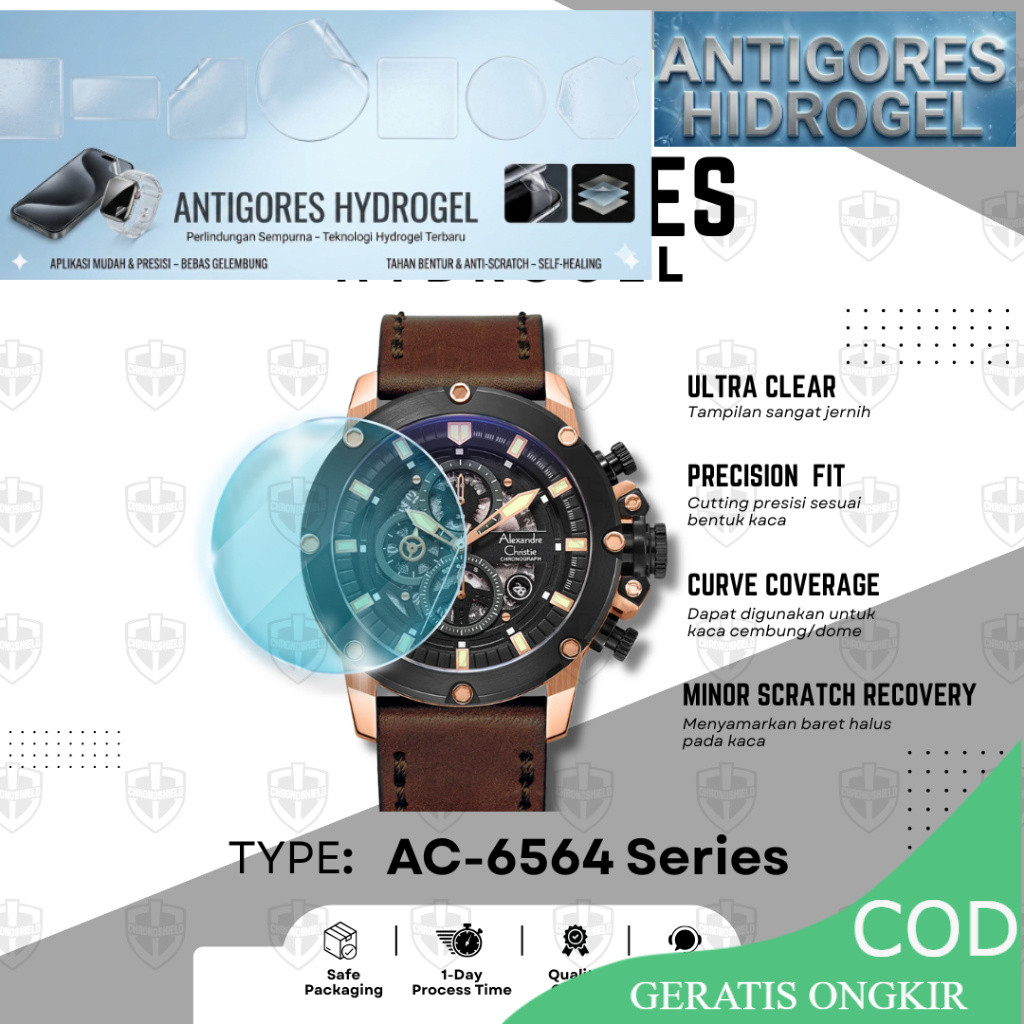 Anti Gores Hydrogel untuk Alexandre Christie AC 6564 AC 6564MC Chronograph